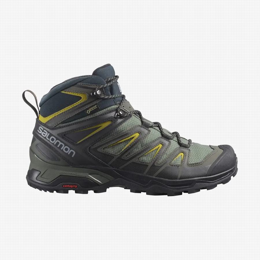 Salomon X Ultra 3 Mid Gore-tex Wandelschoenen Heren Olijfgroen (DJZ3678WH)